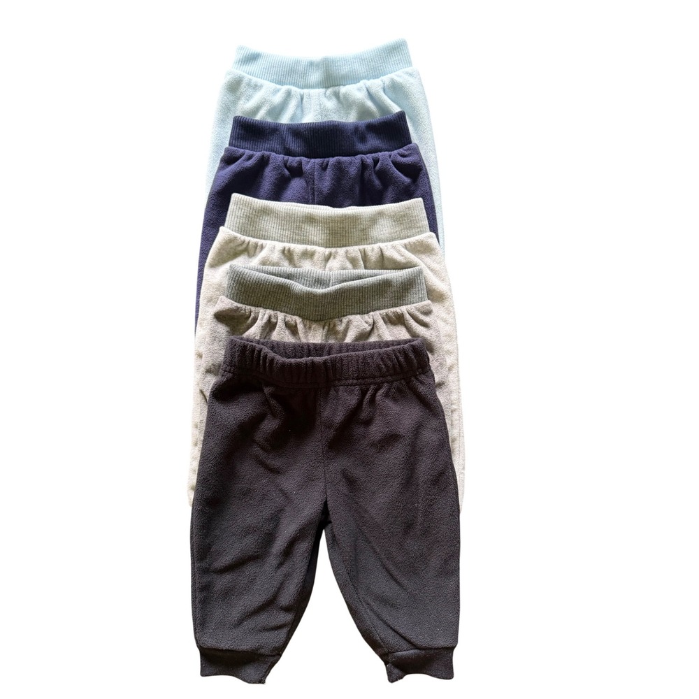 Simple Joys by Carters Baby 5-Pack Fleece Jogger Pants Blue Gray Black 3-6M